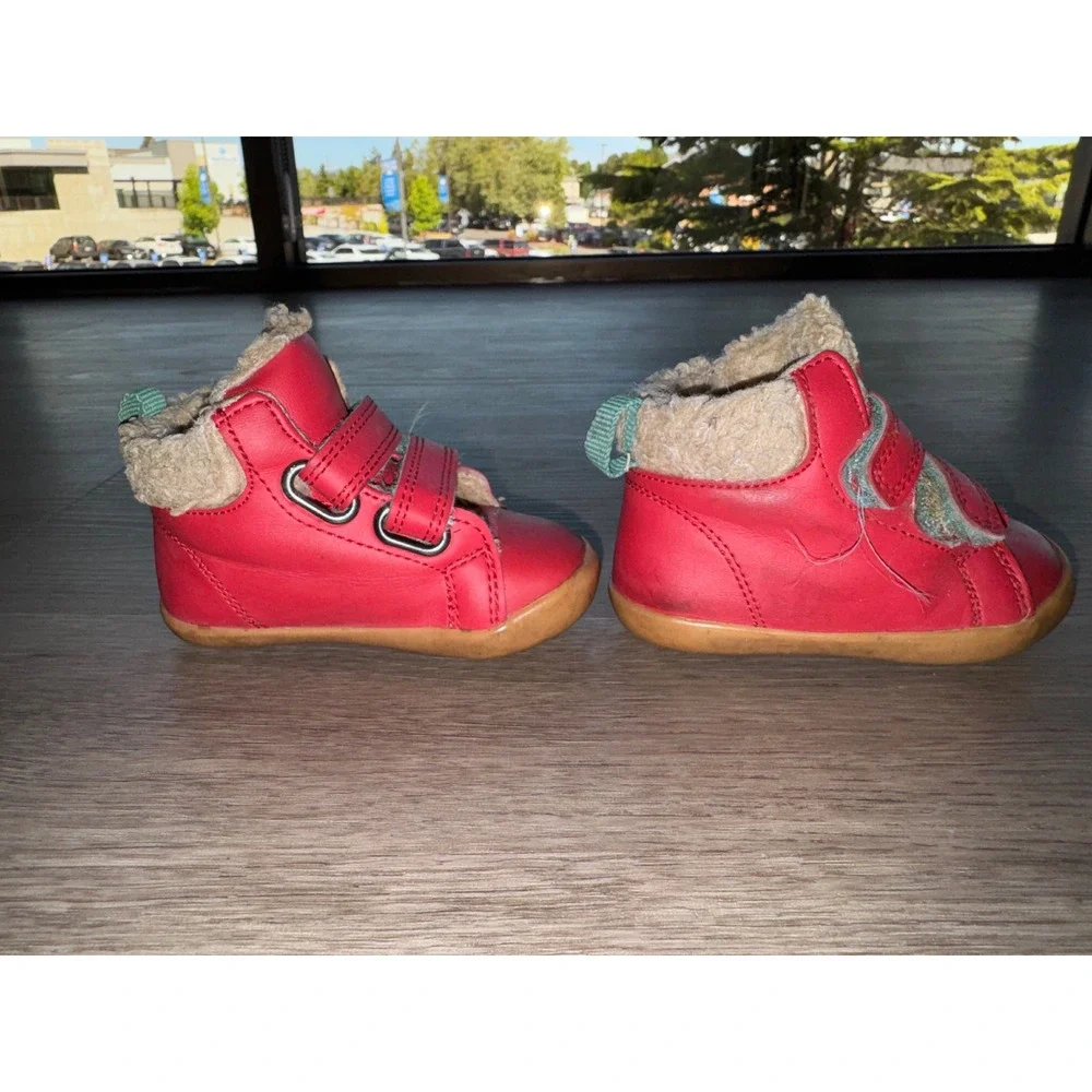 Ten Little Kids Red Velcro Shoes, 4.5